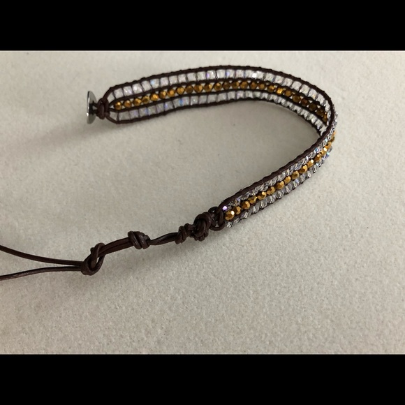 NWT Leather & Bead Bracelet boho adjustable length - Picture 7 of 7
